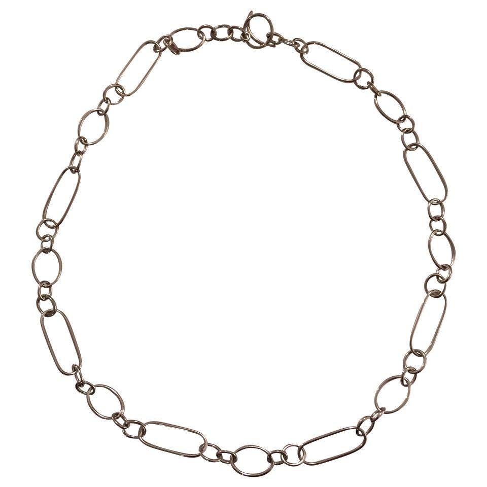 1Christina Addison Fine Jewelry 18kt Gold Round and Oval Link Necklace For Sale 2