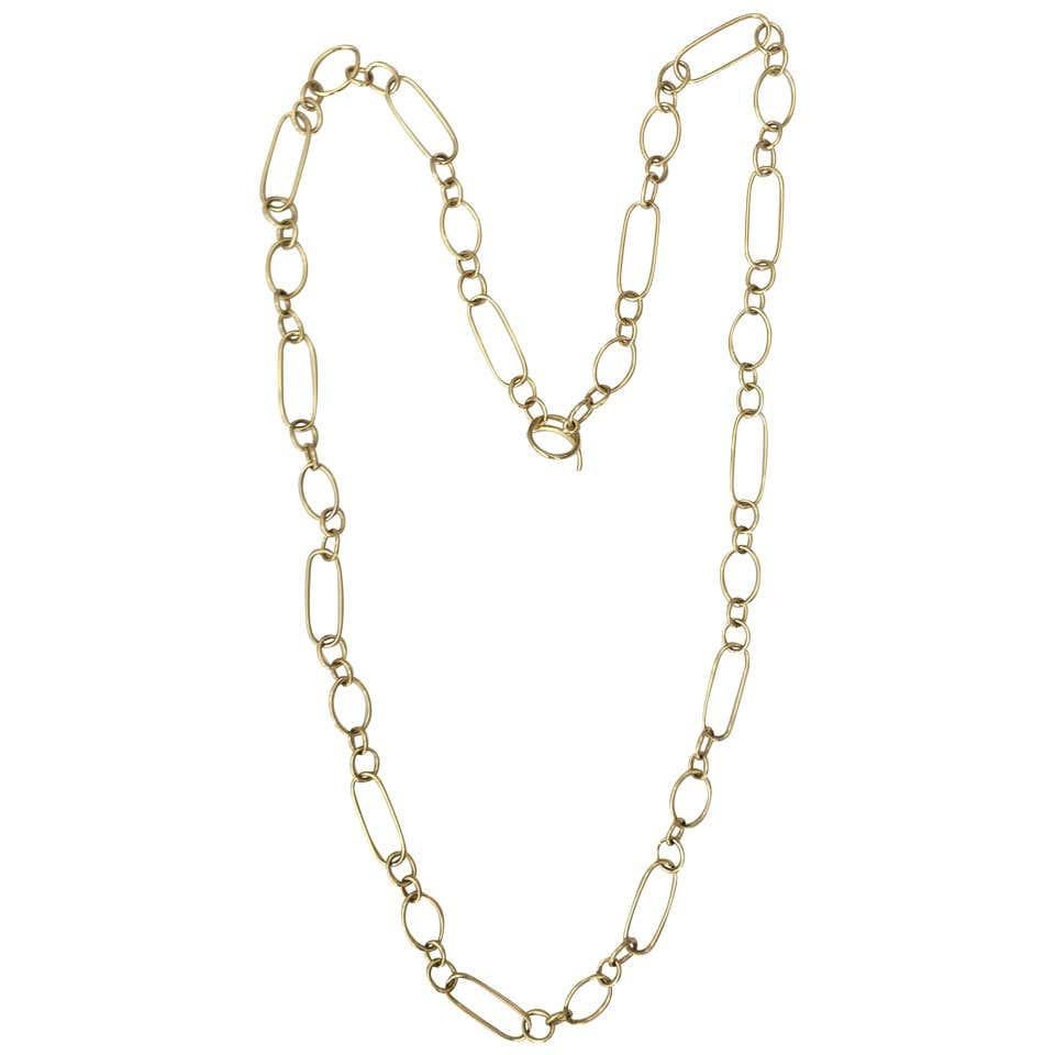 1Christina Addison Fine Jewelry 18kt Gold Round and Oval Link Necklace For Sale 3