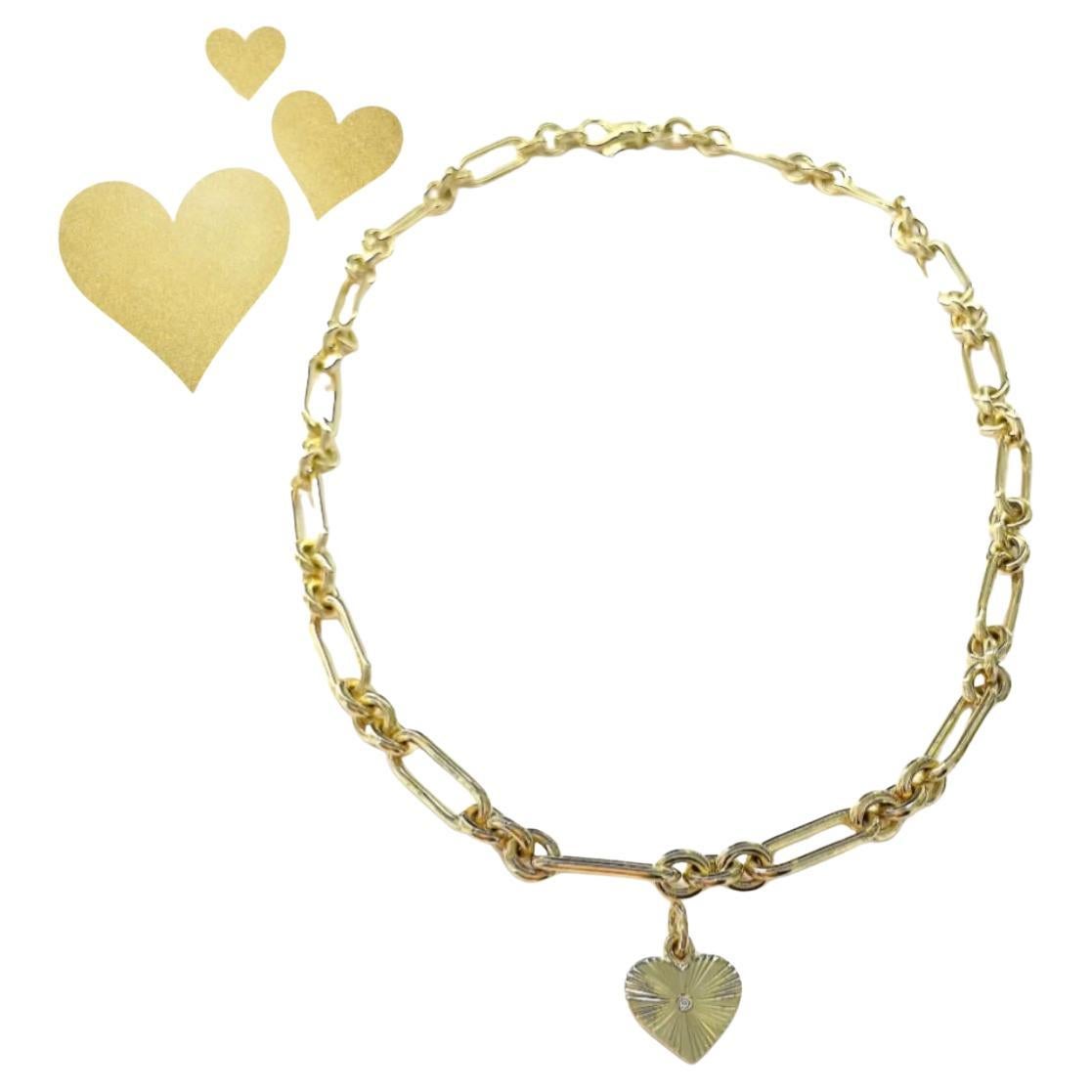 1Christina Addison Fine Jewelry 18kt Gold Round and Oval Link Necklace For Sale