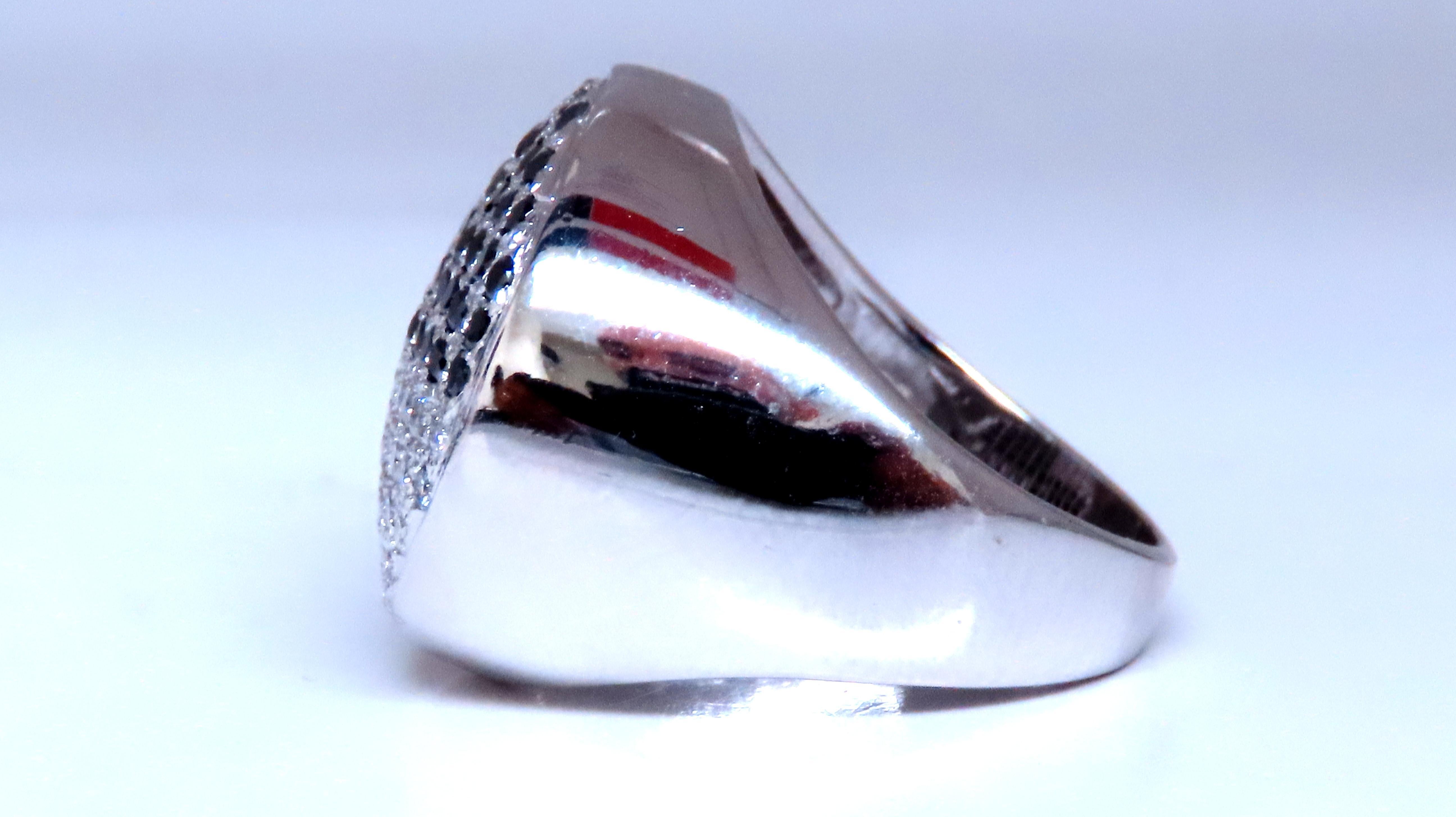 1 ct black diamonds ring
.75ct white diamonds.
G-color Vs-2 clarity.
14kt white gold.
12.3 grams
Size 7
19mm wide
7mm depth
$4500 Appraisal Certificate to accompany