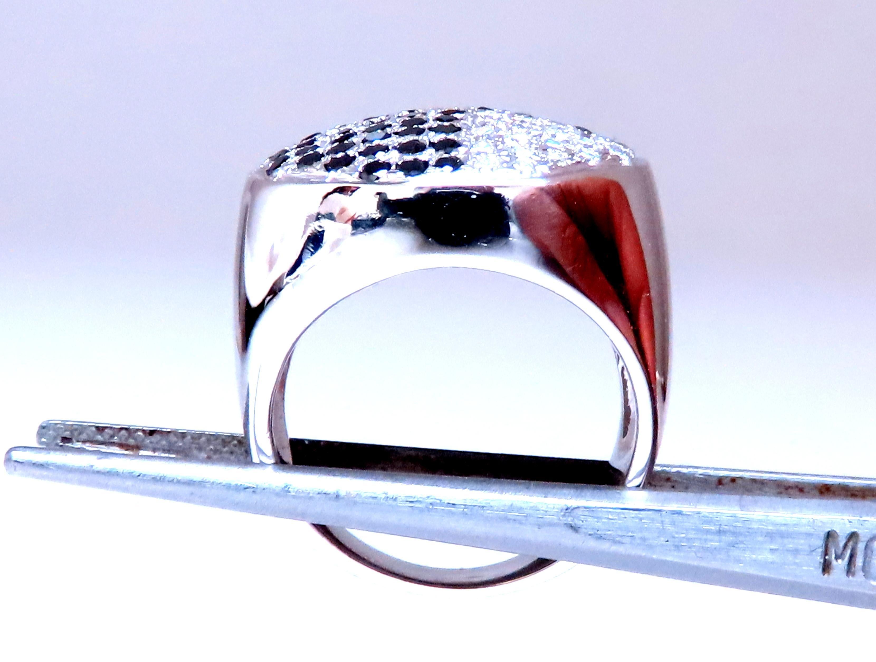 Modern 1ct Black Diamonds Circular Mens Ring 14kt gold 12428 For Sale
