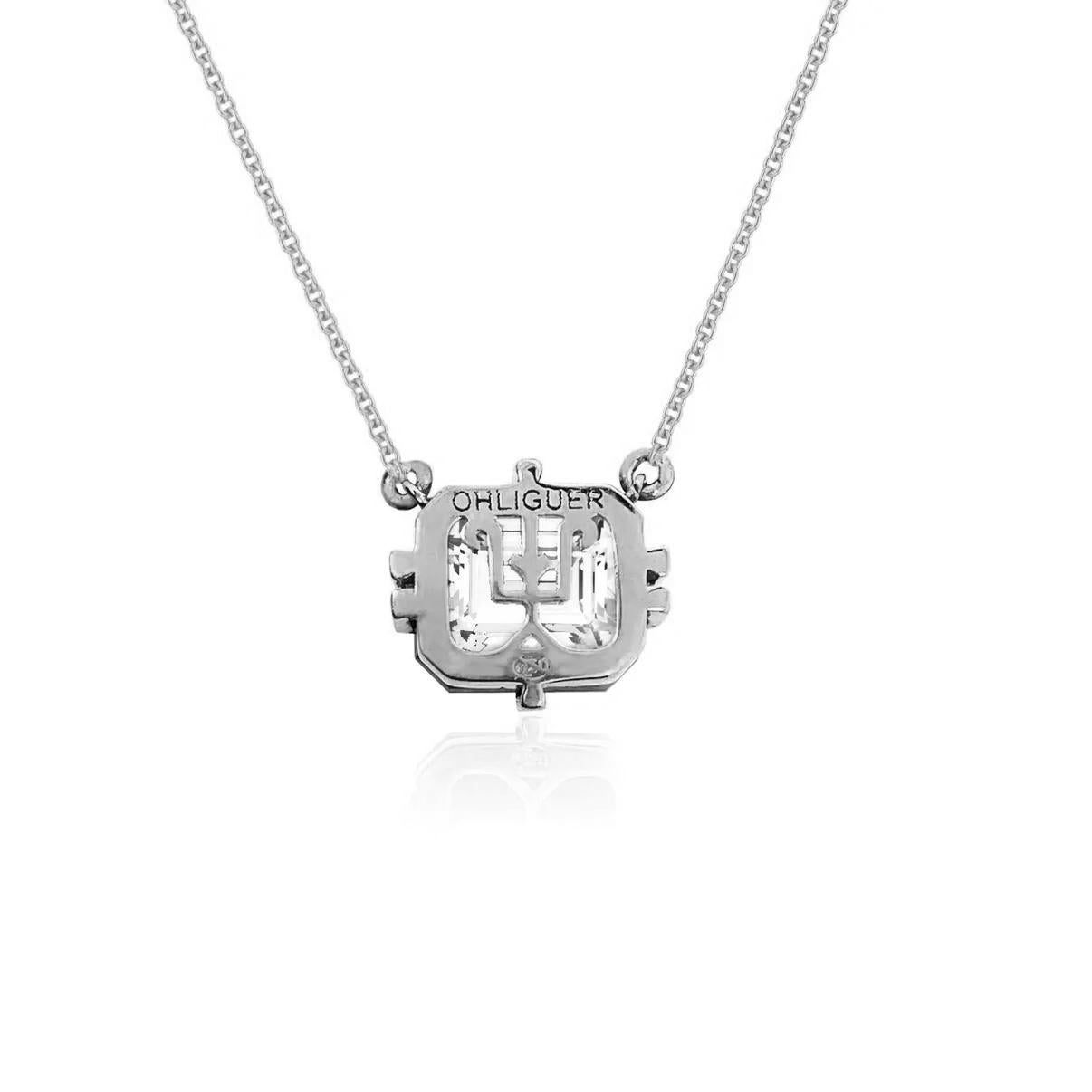 Ciondolo Icone con diamante taglio smeraldo da 1 centesimo in oro 18 ct. In condizioni Nuovo in vendita a Brisbane, AU