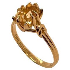 1ct Citrine and Diamond Reef Knot solitaire in 18k yellow gold with diamonds