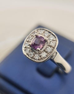 1ct Cushion cut Pink Sapphire Ring