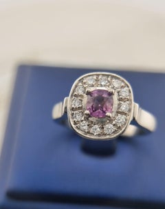 1ct Cushion cut Pink Sapphire Ring