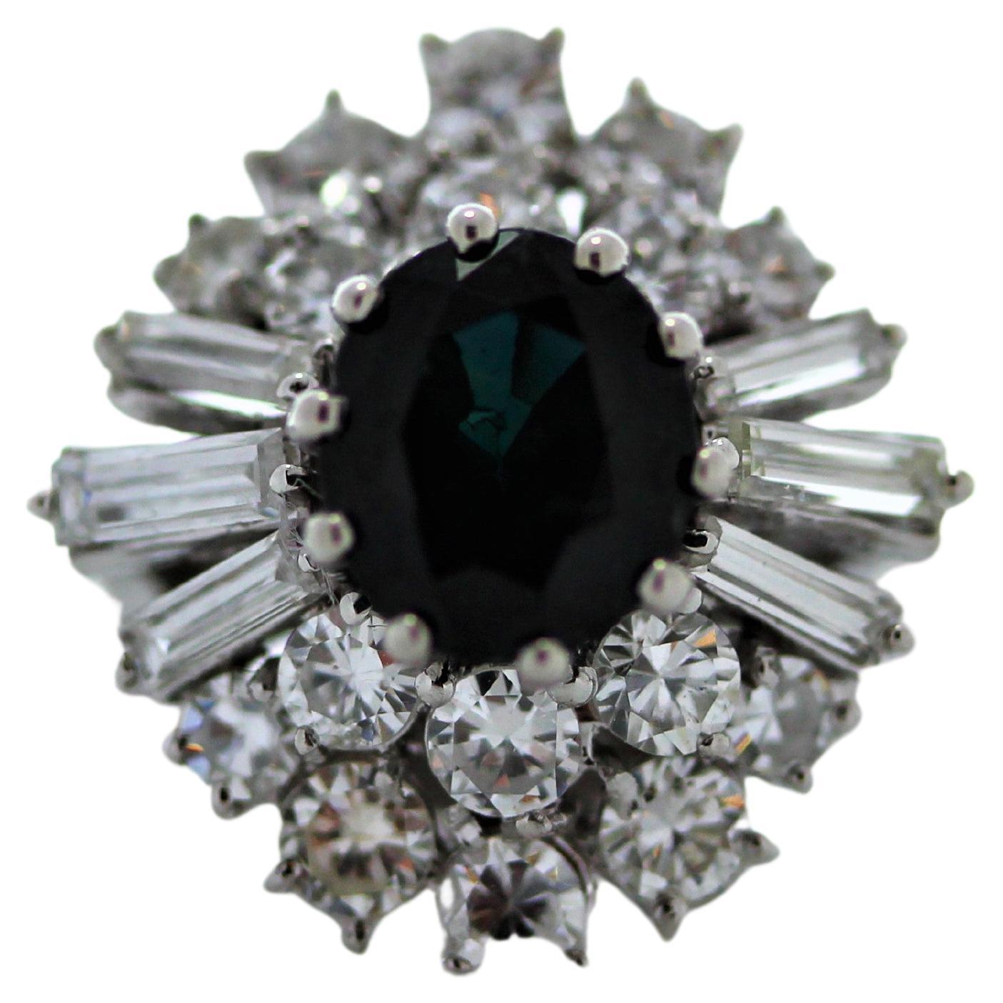 Blue Sapphire .67cttw & Diamond .51cttw Ring