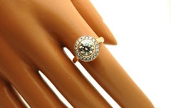 1ct Diamond engagement ring 18KT rose gold Halo diamond ring marriage ring