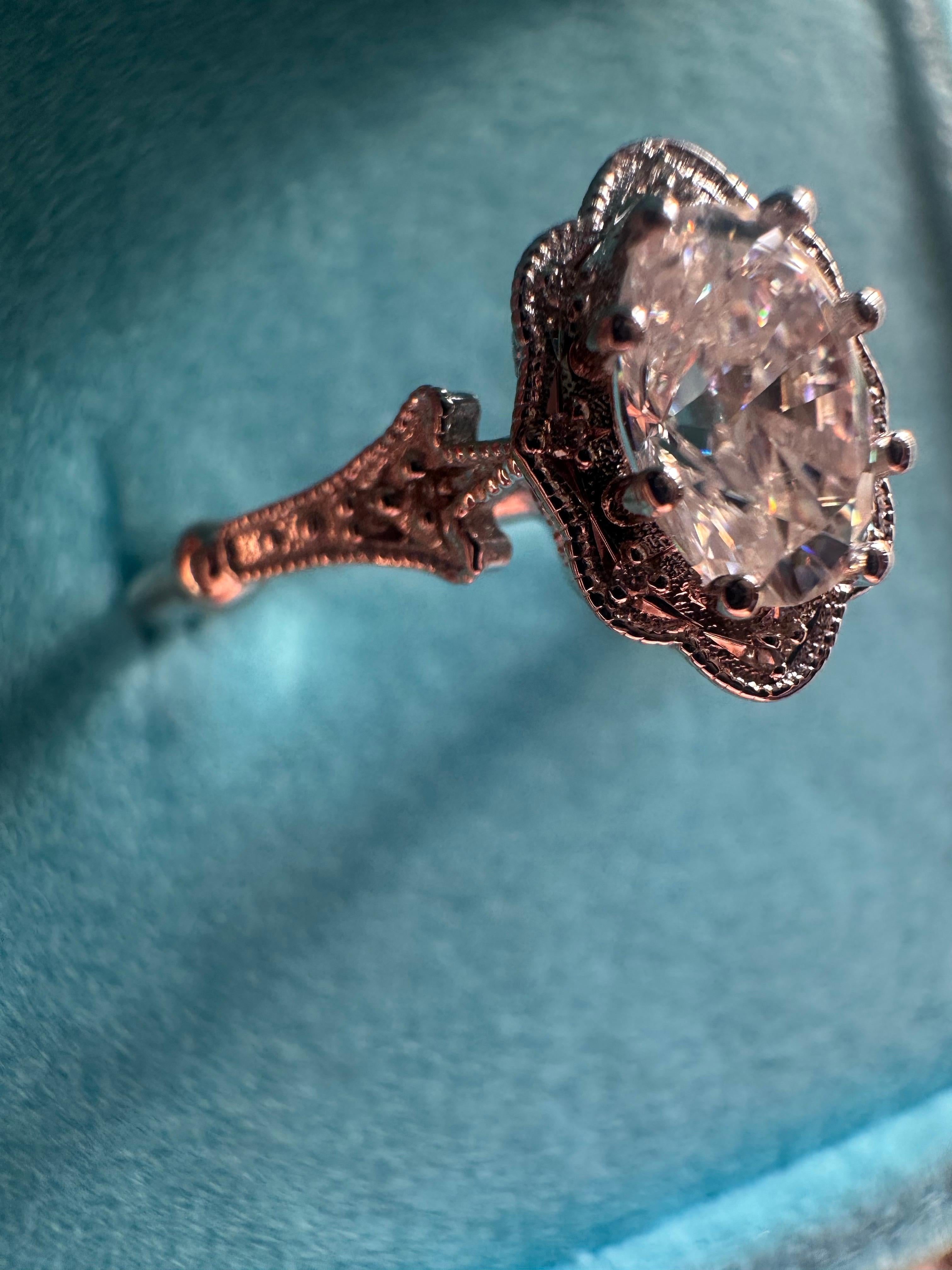 1ct Diamond engagement ring Victorian style ring platinum For Sale 3