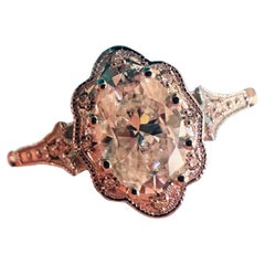 1ct Diamond engagement ring Victorian style ring platinum