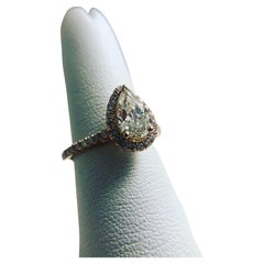 Used 1ct diamond ring 14KT rose gold engagement ring halo diamond ring