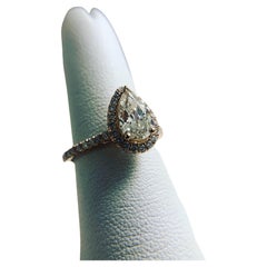 1ct Diamantring 14KT Roségold Verlobungsring mit Halo-Diamantring