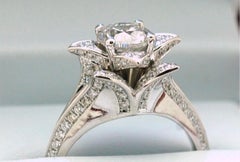 1 Karat Diamantring Blumen-Verlobungsring Roségold Diamantring feiner Diamantring