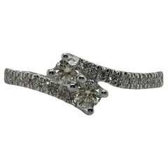 1ct Diamond Ring Two Stone Ever Us 14kt White Gold