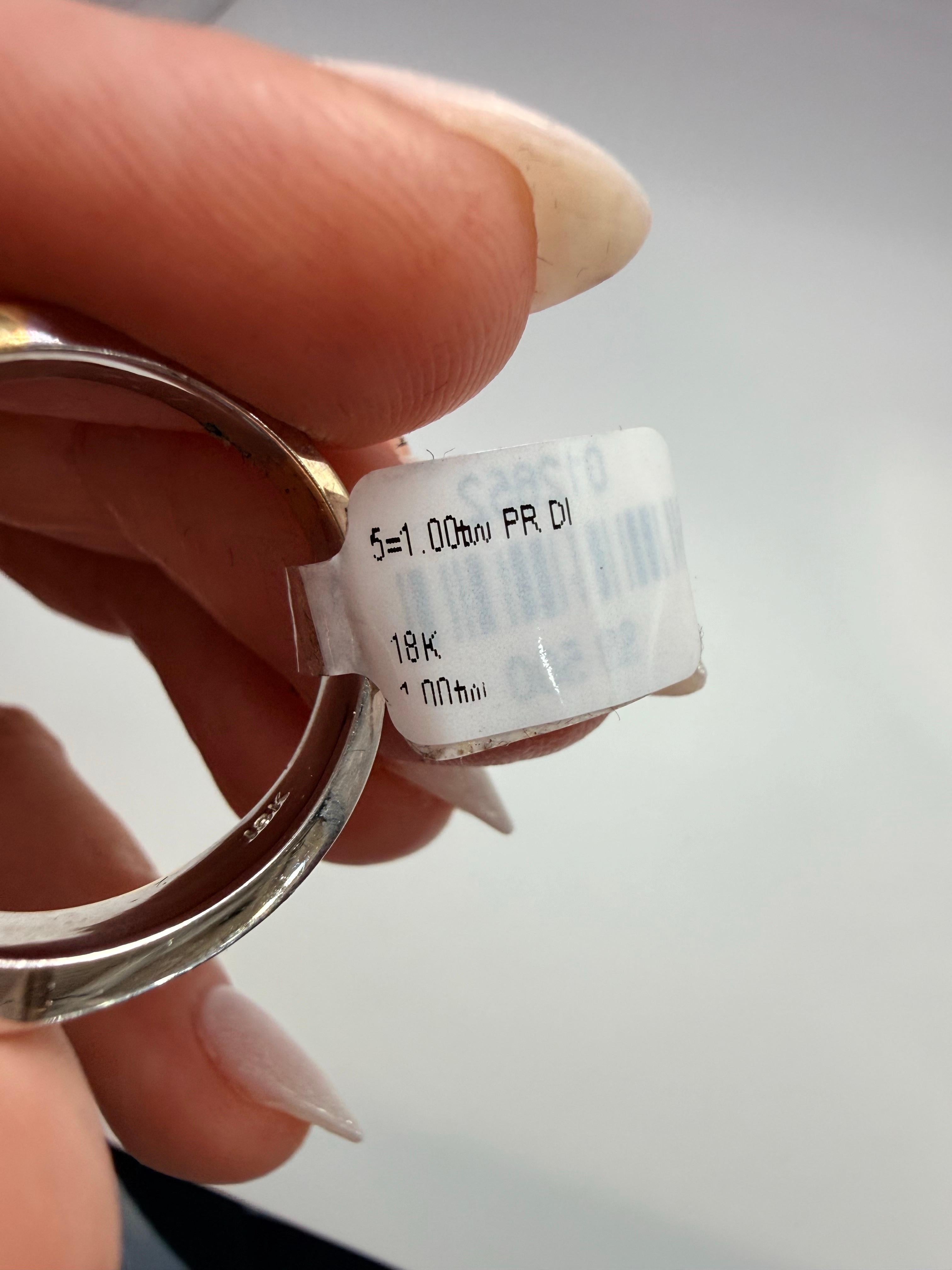 1ct Bague en diamant Bague à deux tons en diamant unisexe Or 18KT en vente 3