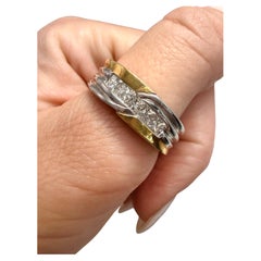 1ct Bague en diamant Bague à deux tons en diamant unisexe Or 18KT