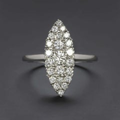 Diamond Round Cut Navette Ring 20m Marquise Shape Vintage Style