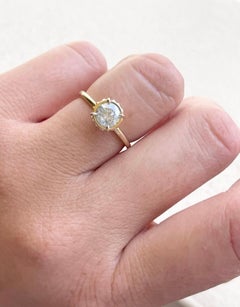 1ct Diamond Vintage ring 18KT yellow gold hand engraved with details