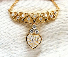 1 Carat Diamonds Heart Patterned Necklace 14 Karat