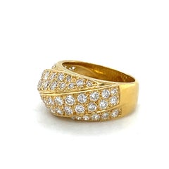 1CT Diamonds Statement ring, 18K yellow gold chunky ring, Crisscross Dome ring