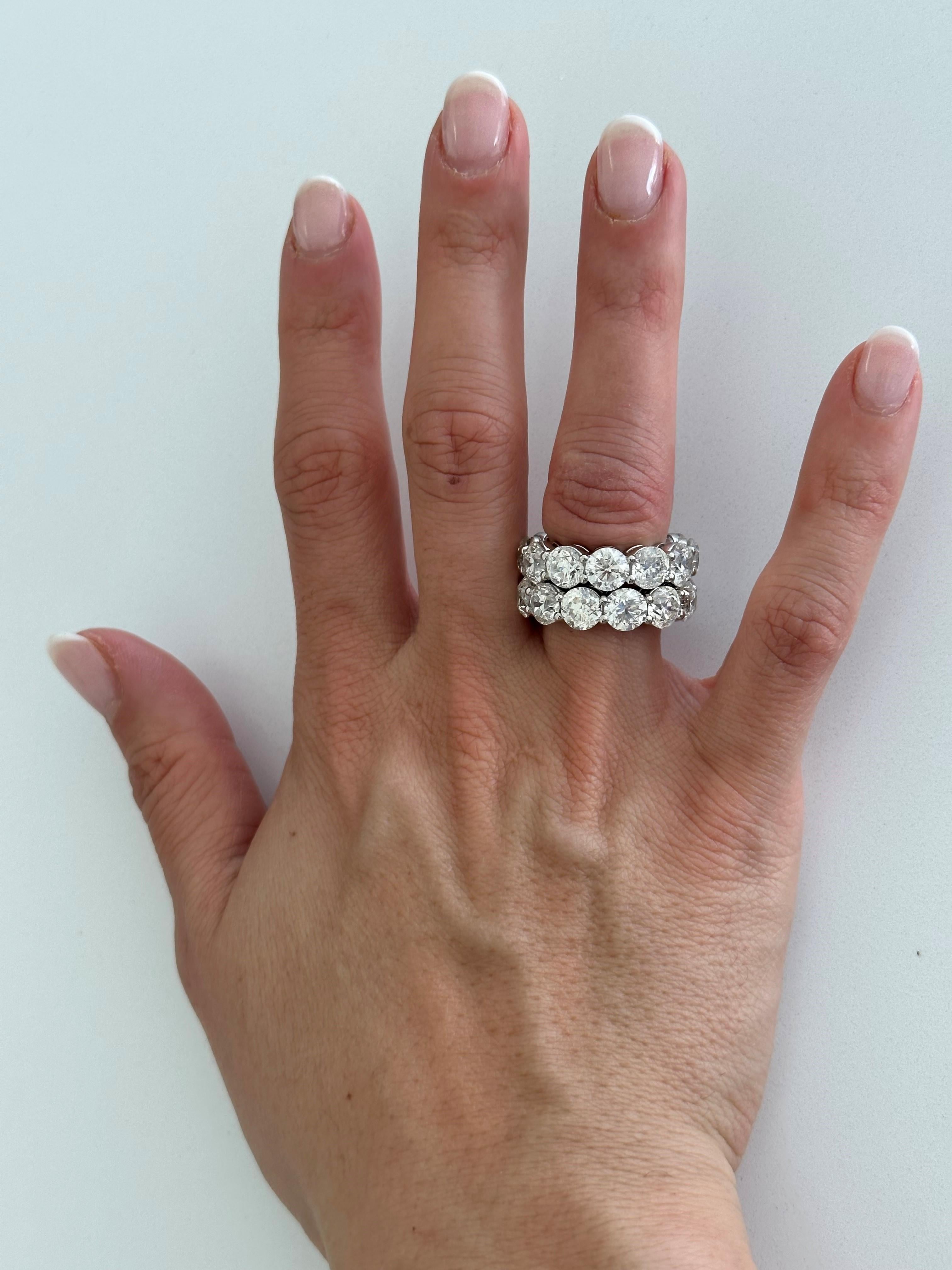1ct. Each Platinum Stackable Diamond Eternity Band In New Condition For Sale In New York, NY