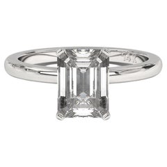1CT Emerald Cut Solitaire F-G Color with VS Clarity Lab Grown Diamond Ring