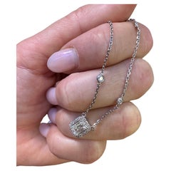 1ct Emerald diamond pendant necklace 14KT