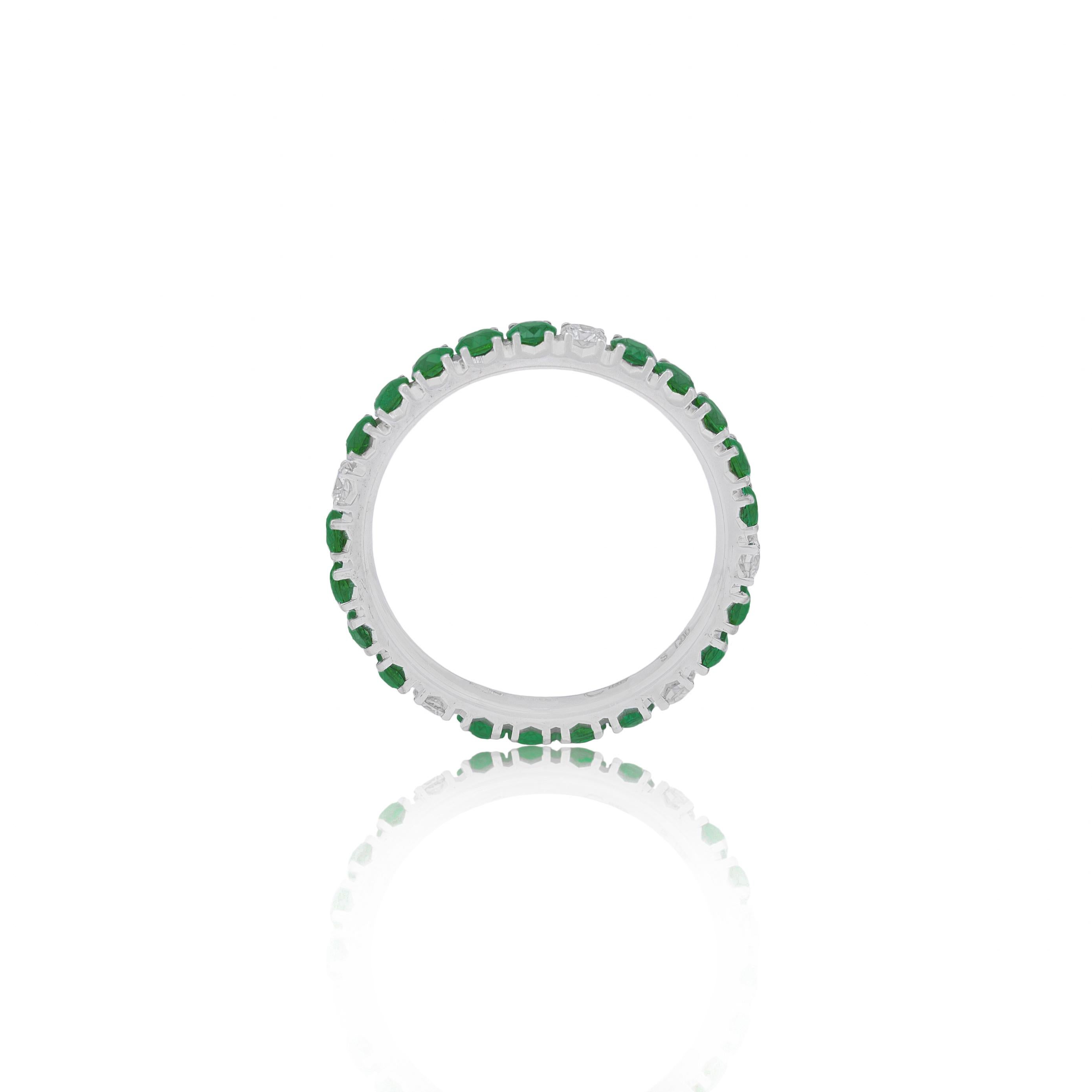 For Sale:  1ct Emeralds and Diamonds Eternity Band 2