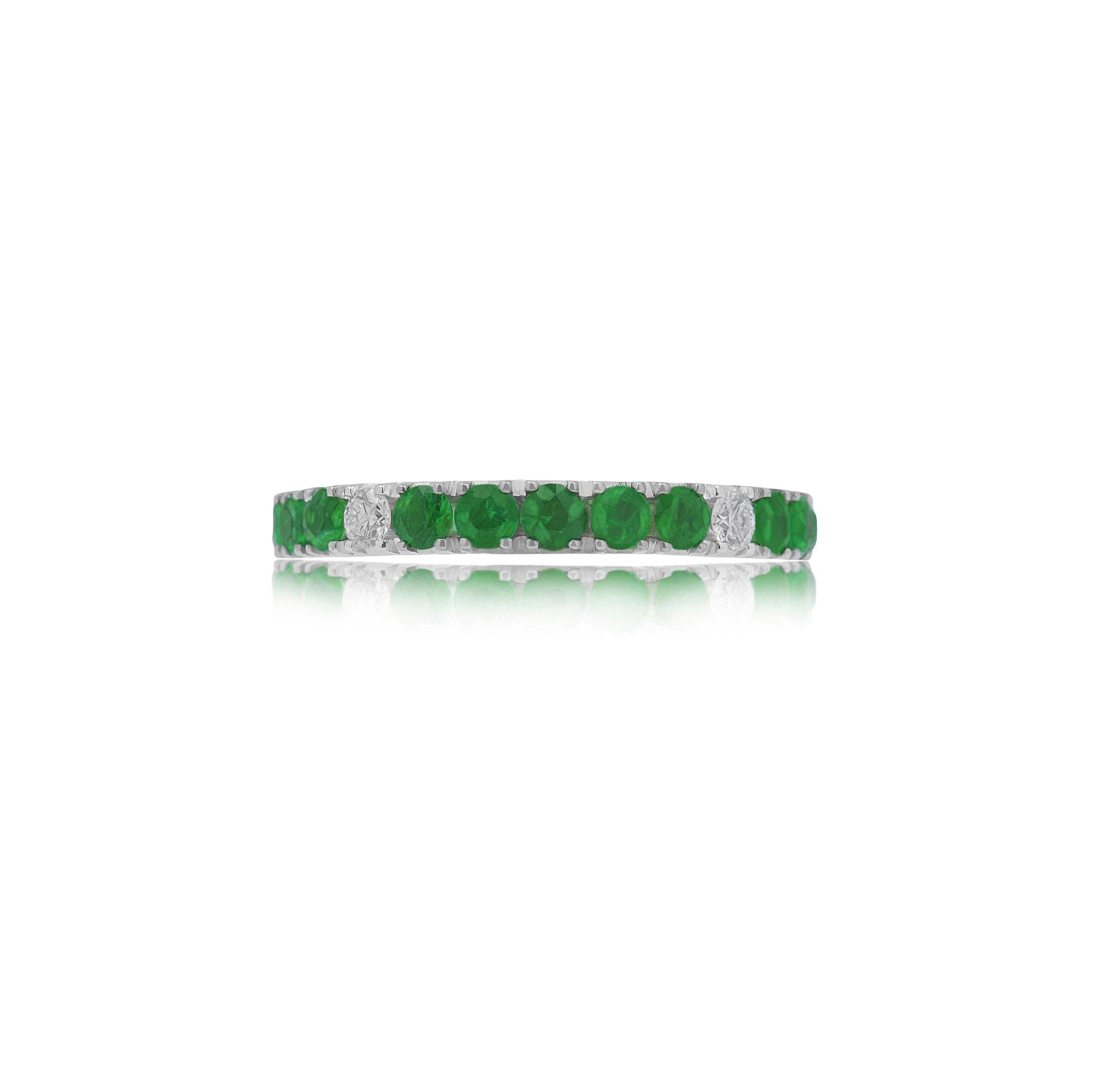 For Sale:  1ct Emeralds and Diamonds Eternity Band 3