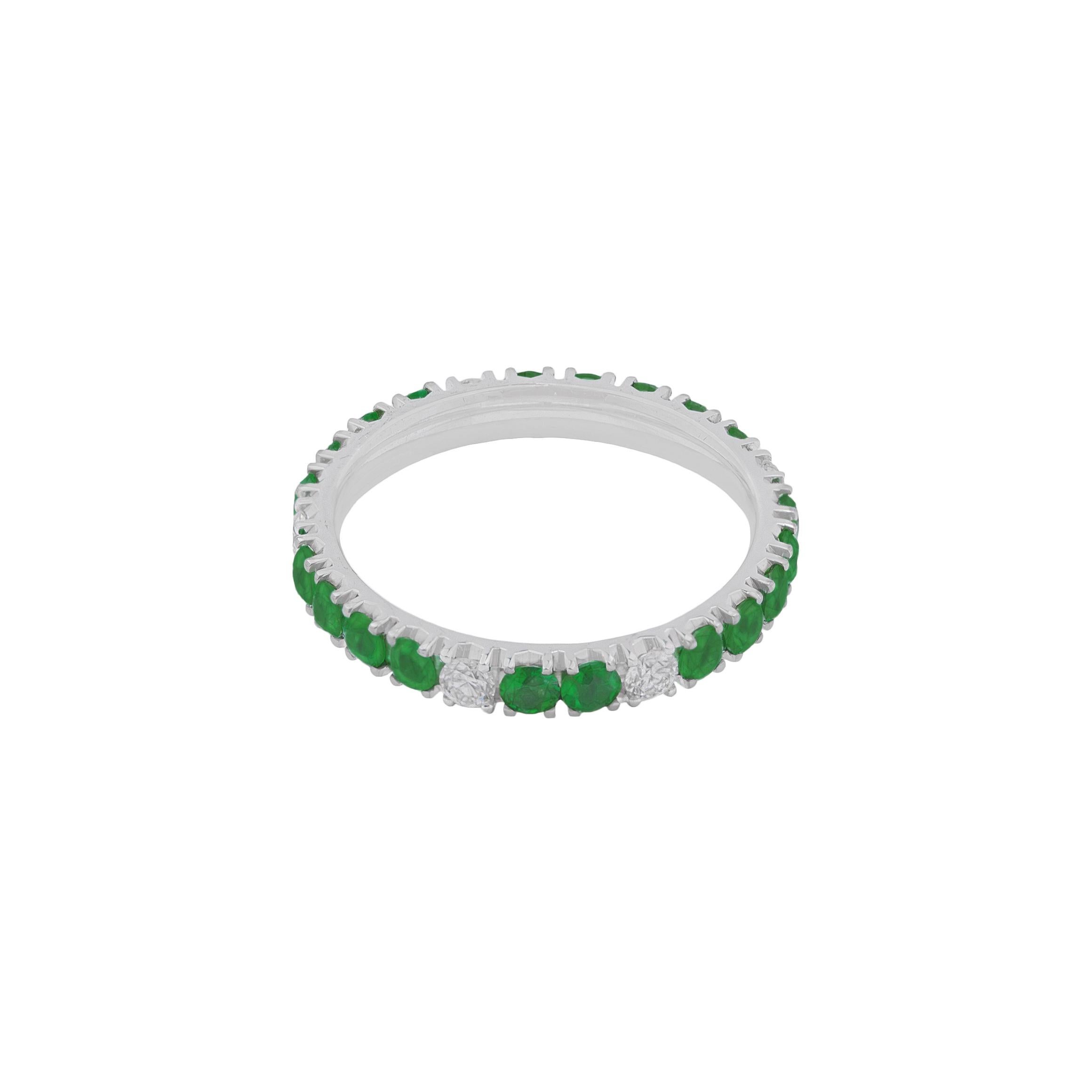 For Sale:  1ct Emeralds and Diamonds Eternity Band 4