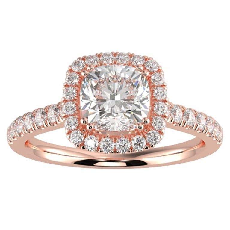 Unique Aqua Blue Sapphire Ring Rose Gold Double Halo Diamond Ring | La More Design Unique Aqua Blue Sapphire Ring Rose Gold Double Halo Diamond Ring | La More Design