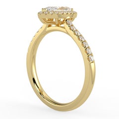 1CT Marquise Cut GH-I1 Natural Diamond Halo Engagement Ring 14K Yellow Gold