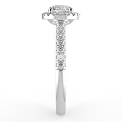 1CT Round Cut GH-I1 Natural Diamond Halo Engagement Ring 14K White Gold