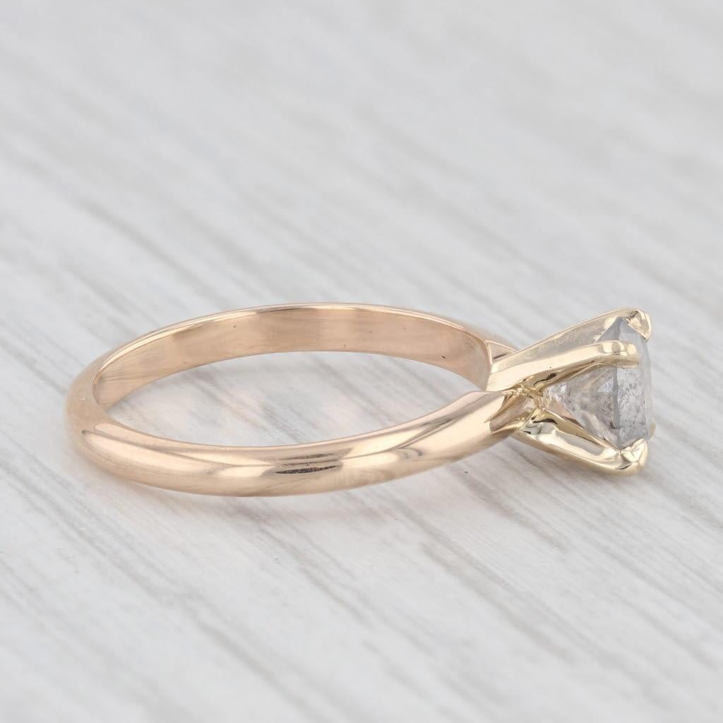 1ct Gray Galaxy Diamant Solitär Verlobungsring 14k Gelbgold Größe 5.75 im Zustand „Gut“ im Angebot in McLeansville, NC