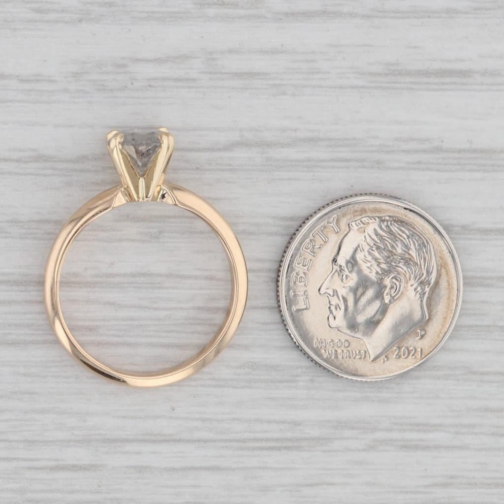 1ct Gray Galaxy Diamant Solitär Verlobungsring 14k Gelbgold Größe 5.75 für Damen oder Herren im Angebot