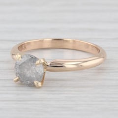 1ct Gray Galaxy Diamond Solitaire Engagement Ring 14k Yellow Gold Size 5.75