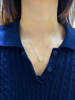 1ct Heart-Shaped Yellow Diamond Pendant Necklace in 18K Gold