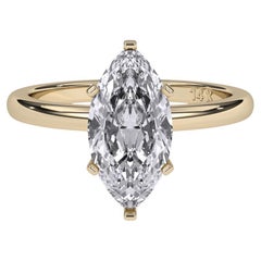 1CT Marquise Cut Solitaire F-G Color with VS Clarity Lab Grown Diamond Ring