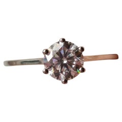 1Ct Moissanite Solitaire Ring 925 Sterling Silver Women Engagement Ring.