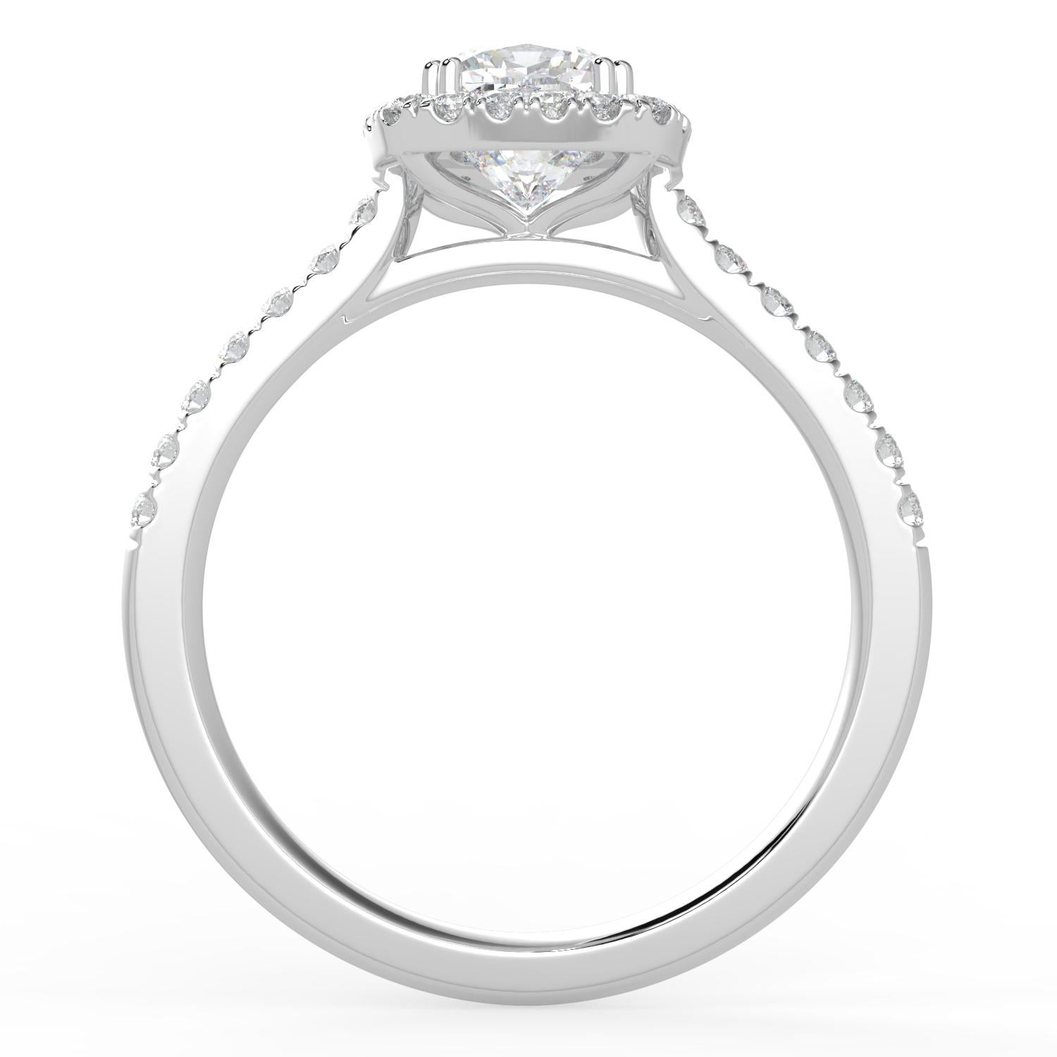 Taille coussin Diamant naturel de 1 carat, couleur G-H, pureté SI  Bague en forme de halo à taille coussin en vente