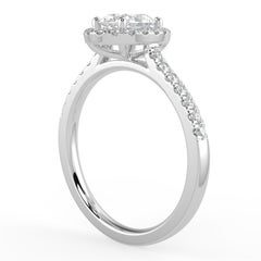 1ct Natural Diamond G-H Color SI Clarity Perfect Design Pear Shape Halo Fashion
