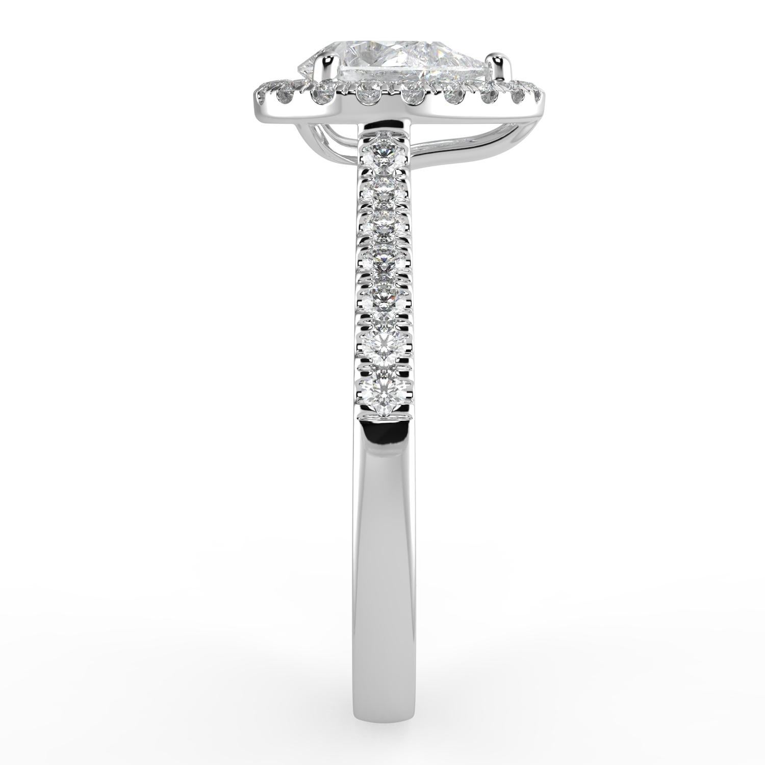 Diamant naturel de 1 carat, couleur G-H, pureté SI, design parfait en forme de poire Halo Fashion  Neuf - En vente à Los Angeles, CA