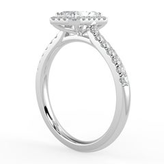 1ct Natural Diamond G-H Color SI Clarity Perfect Design Radiant Shape Halo Ring