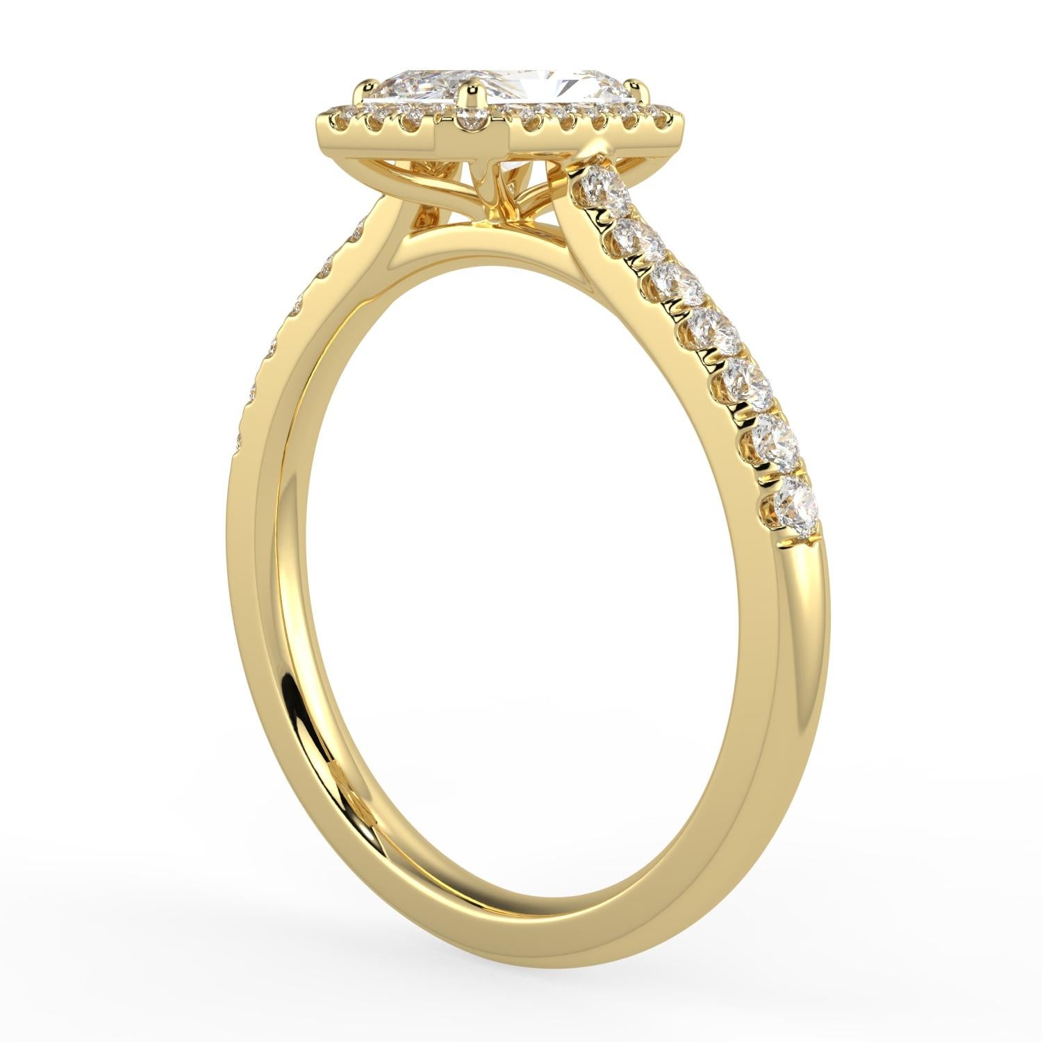 AAMIAA DIAMOND RING
1ct Natural Diamond G-H Color SI Clarity Perfect Design Shape Halo Fashion Stunning Promise Ring 14K Yellow  Gold
Specification:
Brand: Aamiaa
Metal: Yellow Gold
Metal Purity: 14k
Center Diamond Shape: Radiant
Design: Halo
Center