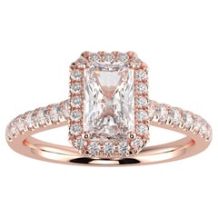 1 Karat natürlicher Diamant G-H Farbe SI Reinheit Perfect Design Strahlenförmiger Halo-Ring