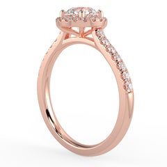 1ct Natural Diamond G-H Color SI Clarity Perfect Design Round Shape Halo  Ring