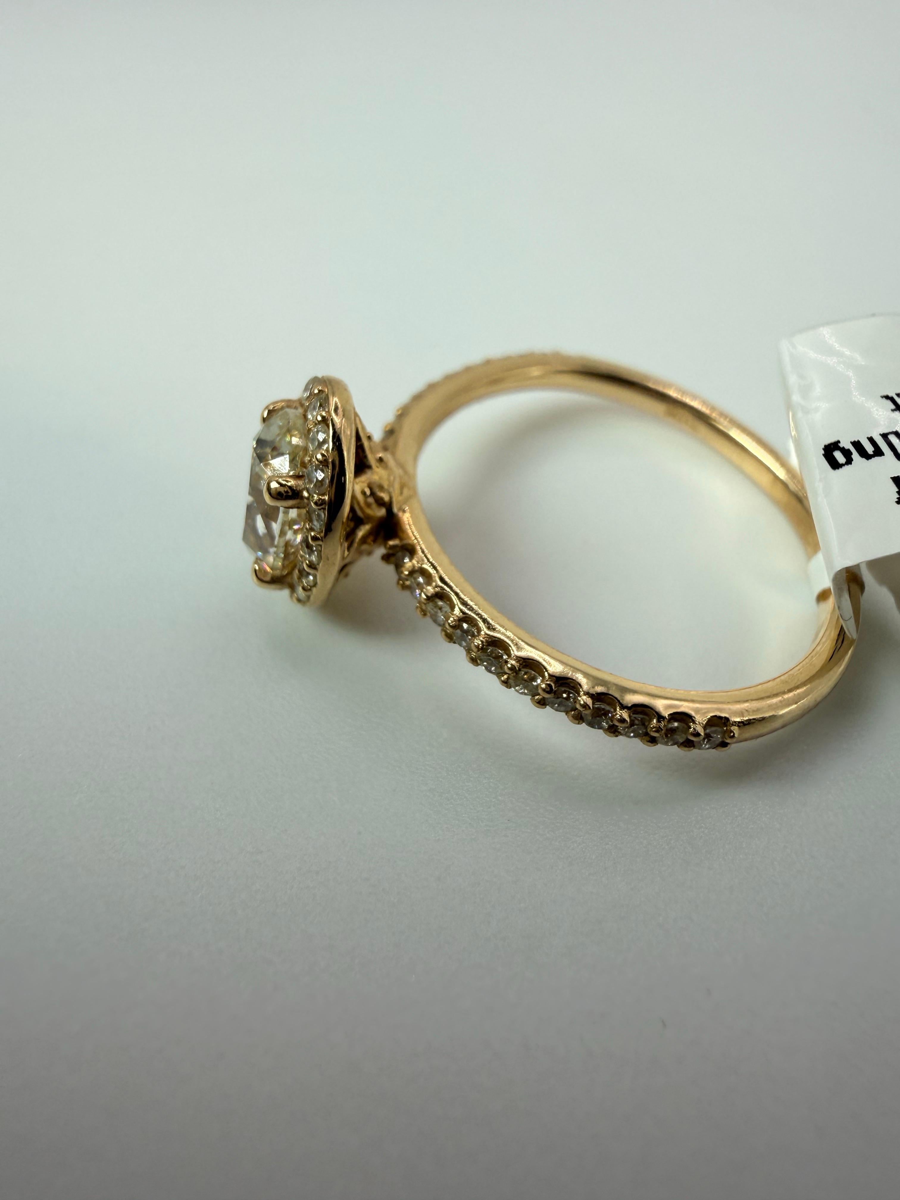 Bague de fiançailles ovale 1ct or jaune 14Kt Neuf - En vente à Jupiter, FL
