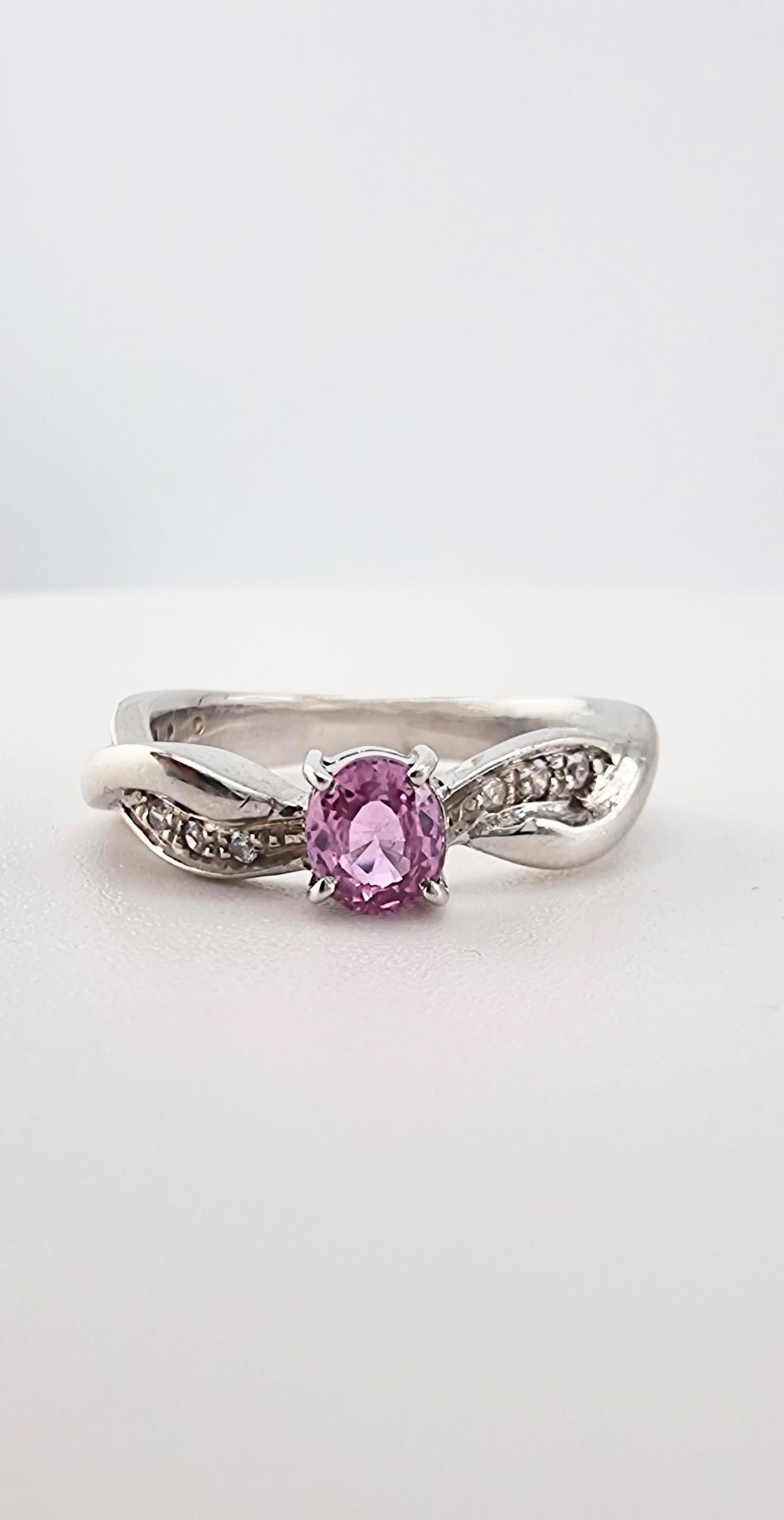 1ct Oval Natural Origin Pink Sapphire Ring For Sale 1