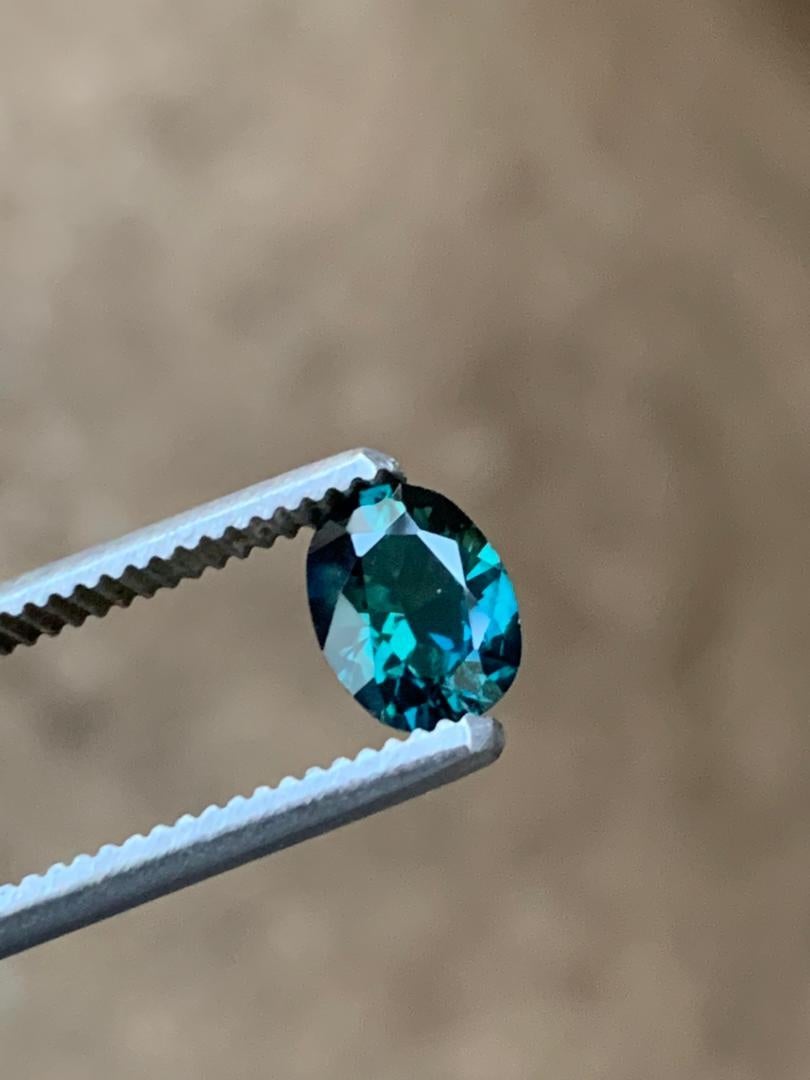 Artisan NO RESERVE 1ct Oval NATURAL TEAL BLUE UNHEATED SAPPHIRE Gemstone  For Sale