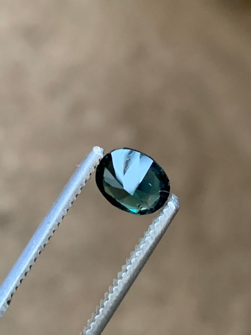 NO RESERVE 1ct Oval NATURAL UNHEATED TEAL BLUE SAPPHIRE Gemstone  In New Condition For Sale In Sheridan, WY