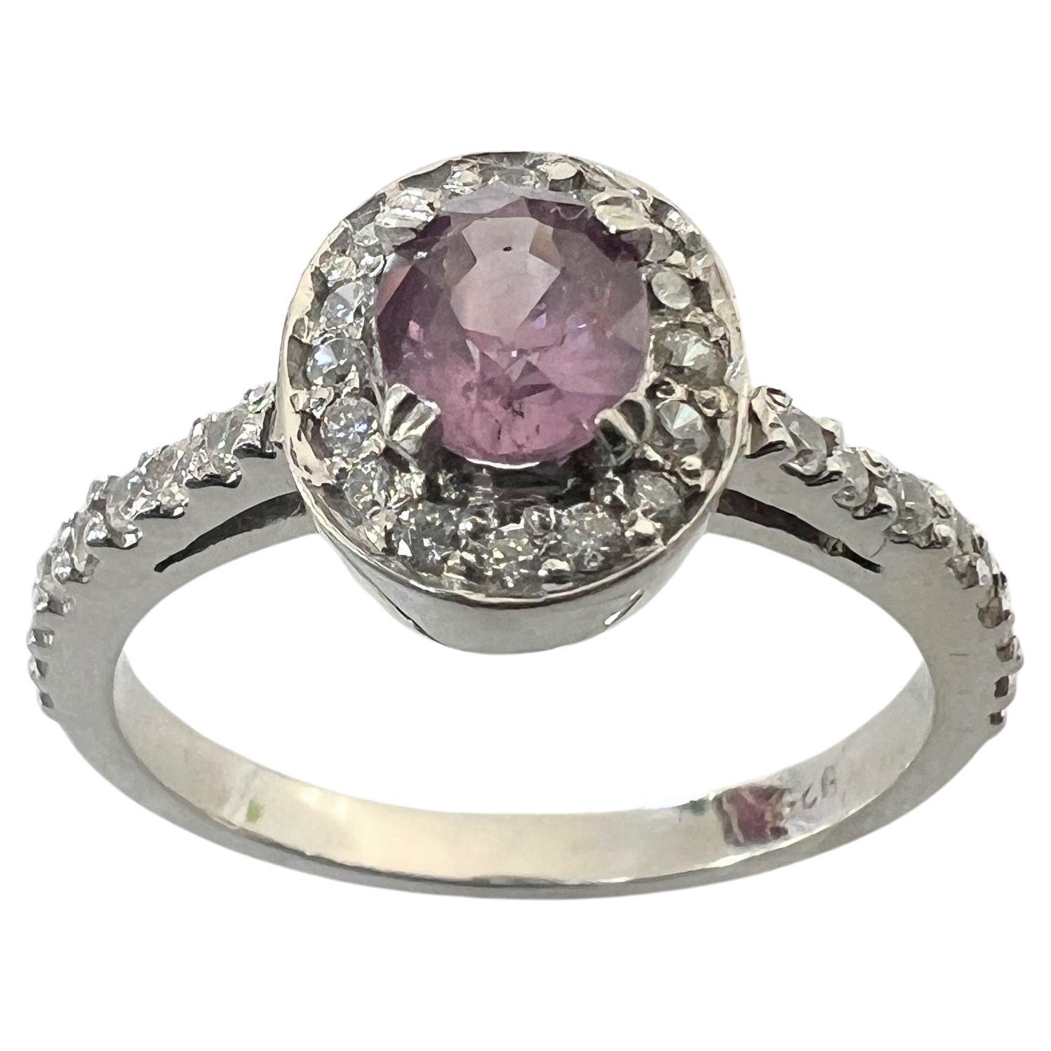 EGL Certified 1ct Oval Pink Sapphire Ring For Sale 4